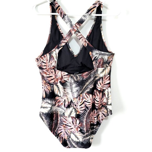 Hurley One Piece Swimsuit XXL Womens Slimming Plus Size Scattered Palms UPF 50+ - Picture 2 of 3